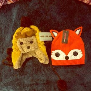 Pair of kids cute novelty winter hats